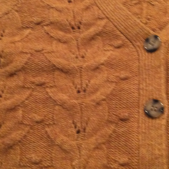 Jessica Simpson Mustard chestnut Cable Knit cardigan Sweater.size small. - Picture 4 of 6
